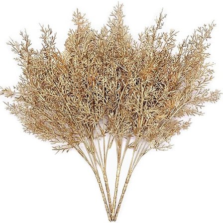 Kunstige planter til julepynt, gullhjortegressbunter, falske busker, blader, kunstig gren, innendørs, utendørs, hjem, hage, fest, hotell, veranda, 