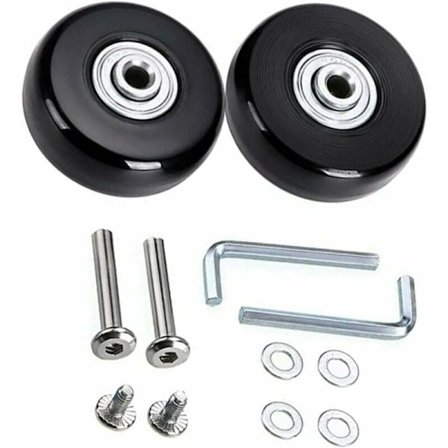 45 mm udskiftningssæt til kuffert hjul - lydløs gummihjul, universal drejeligt reservehjul til bagagereparation og nem transport
