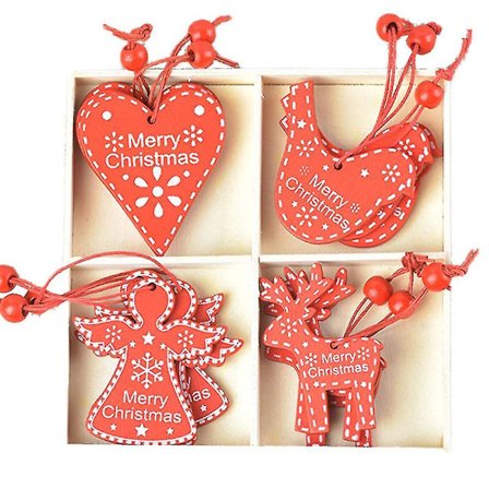 Tre julegårdsbruk rustikke ornament Tre hengende ornament