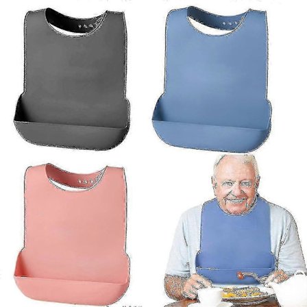 Silikon Voksen Smekke Vanntett Klesbeskytter Gjenbrukbart Forkle Måltid Smulesamler