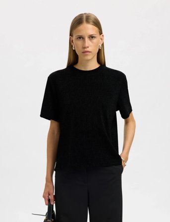 Selected Slfanja Boxy Tee - Black - M