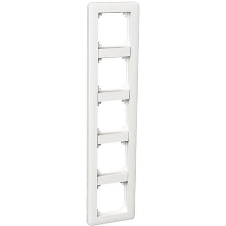 Schneider Electric Exxact Primo Kombinasjonsramme hvit, blank 5 rom, Strømbrytere & vegguttak