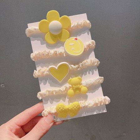 Sødt Hårklip Piger Hårspænde Snap Hårtilbehør Pige Brudt Hår Pandehår Klip Hårspænde Prinsesse Tegneserie Hovedbeklædning, Sødt Hårspænde Gaver (Gul)