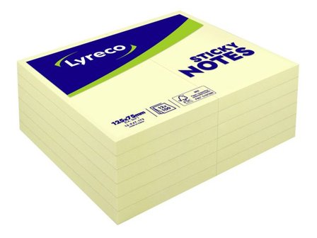 Lyreco Notes std 75x125mm gul 12/fp - Lyreco - Kontorsmaterial - Notes och Post-It - Notes - Gula