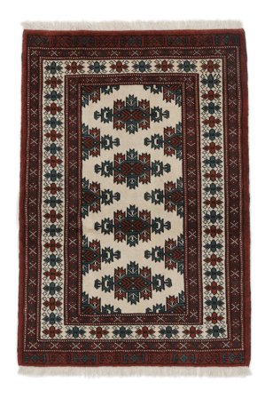 Hand Knotted Persian Turkaman Rug 84X122 Black/Orange
