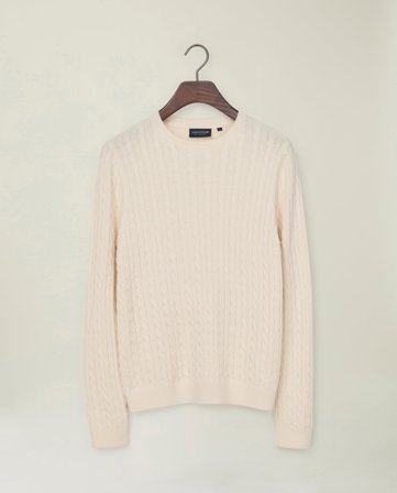 Lexington Zopfstrickpullover aus Merinowollmischung