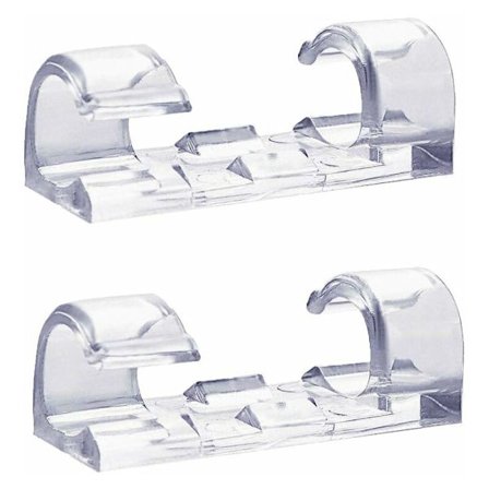 60-pack genomskinliga kabelklämmor, stark självhäftande kabelhållare, hållbara kabelhanteringsklämmor i plast för hem och kontor (genomskinlig)