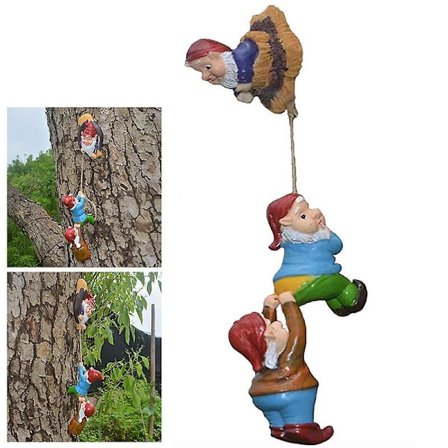 Uavhengig stasjon hjem hage miniatyr gnome klatring kreative hage ornamenter harpiks