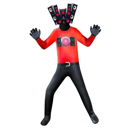 Skibidi Toalett Cosplay Kostyme Morsom høyttaler Mann TV Mann Videokamera Kostymer Skrekkspill Figur Klær Barn Voksen Halloween - Perfet Sound Man 