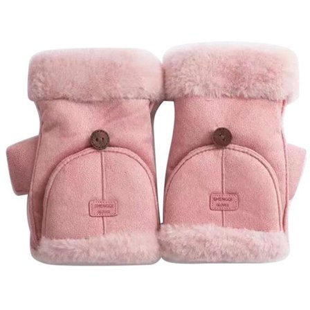 Handsker til kvinder - Varme fingerhandsker i pink - Velegnede til gåture, pendling, vandring og kolde vintre