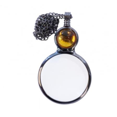 Suurennuslasikaulakoru pitkällä ketjulla, lahja lukemiseen - WELLNGS Yellow