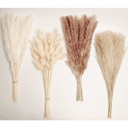 Tørkede tørkede blomster pampasgress dekorasjon, pampasgress tørkede blomster, sivgressbukett for bryllup boho blomster