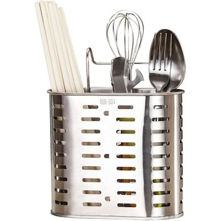 Diskställ i rostfritt stål - Besticksställ - Väggmonterat - Köksorganisatör - Silver