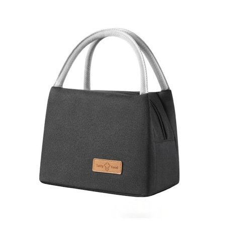 Isolert matboks - Vanntett kjølebag - Bærbar vanntett matboks for menn og kvinner (Svart)