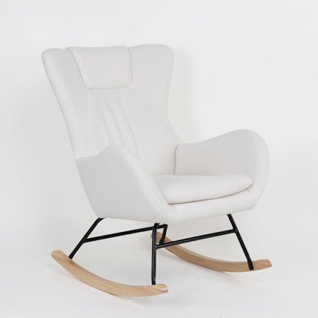 Lapin-nojatuoli keinutuolilla, valkoinen, 67x87x90cm