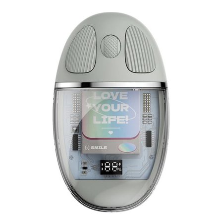 Bluetooth-mus, transparent tyst mus med USB-mottagare, uppladdningsbar bärbar mus för bärbar dator, PC, surfplatta, 32,8ft överföringsområde