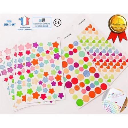 Gör-det-själv-barnklistermärke 90 ark Färgglatt stjärnhjärta Runt Kreativ Hobby Etikett Anteckningsbok självhäftande dyna Tjej