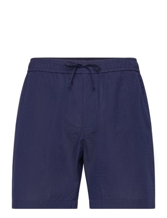 Seersucker Shorts Navy Navy The Resort Co.