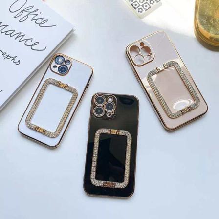 Iphone 13 Pro Skal Handtag M Strass Diamanter Ställ Svart Vit Ro Black One Size