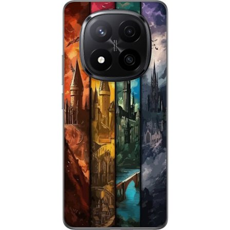 Kompatibel Mobilcover til Xiaomi Xiaomi Redmi Note 14 Pro+ Fire magiske slotte i forskellige elementfarver, episk fantasykunst med ild vand luft og mÃ