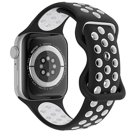Sportarmband Dual-Color Apple Watch 42/44/45/46/49 mm (M/L) Svart/Vit