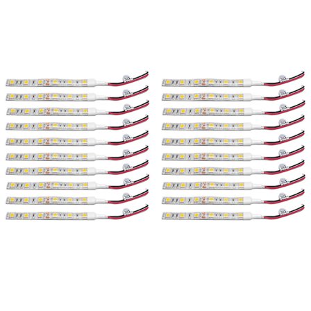 20 stk. 10 cm vandtætte varmhvide 5050 LED-strimler Dc 12v campingvogn båd bil