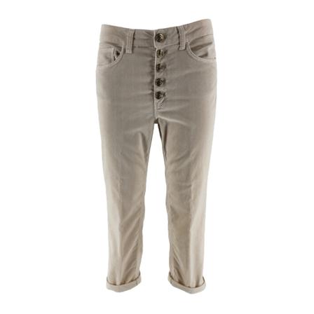 Dondup, Cropped Trousers Grijs, Dames, Maat:W26