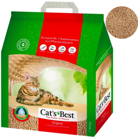 Cat's Best - Original Klumpende Kattesand Grønn 40 L - Katt - Kattesand & kattestrø - Trestrø og papirpellets - ZOO.no