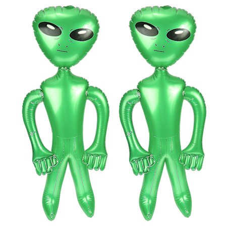 2 stk PVC Oppblåsbare Alien Leke Kreative Alien Oppblåsbare Halloween Oppblåsbare Ballongleker Ny (FMY)