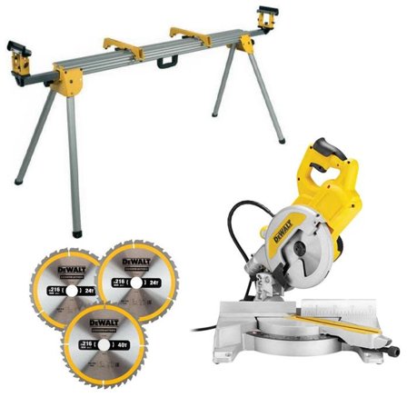 Dewalt DWS777SE Kapp- og gjærsag med sagbenk, Stasjonære verktøy