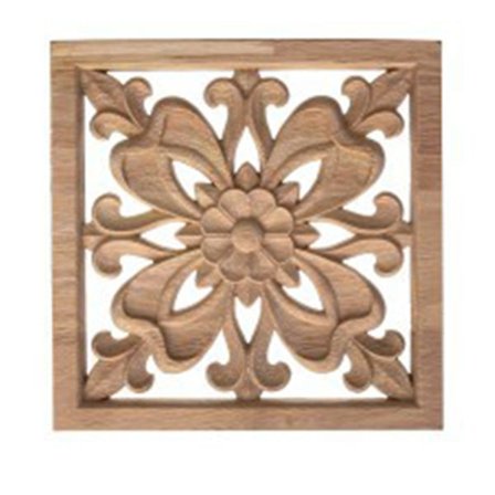 Europeisk snidade omålade lister Fyrkantiga naturliga träapplikationer för möbler Skåp Väggdörrsdekal ram