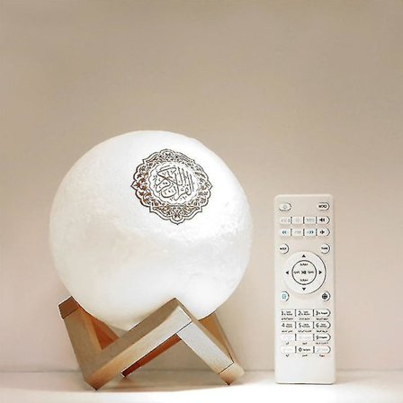 Koran Bluetooth-kompatibel högtalare månlampa med stödhylla app-kontroll nattlampa med Koran recitation översättning högtalare muslimsk gåva