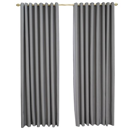 Blackout gardiner løkke tørklæde termo gardiner, 1m, mørkegrå