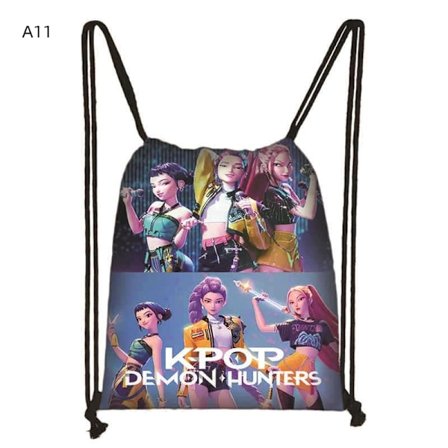 KPop Demon Hunters Huntrix Snøreposer Sportsryggsekk Gym