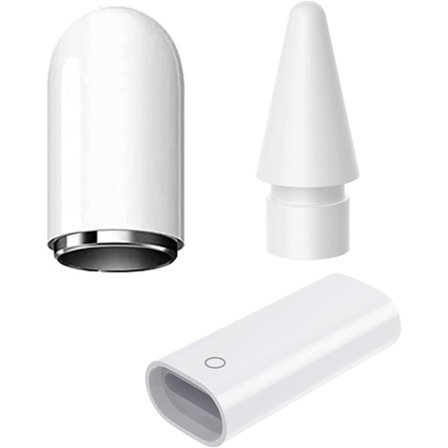 Laddningsadapter Kompatibel med Apple Pencil 1:a generationen, Magnetiskt Ersättningslock för Apple Pencil, Ersättningstips