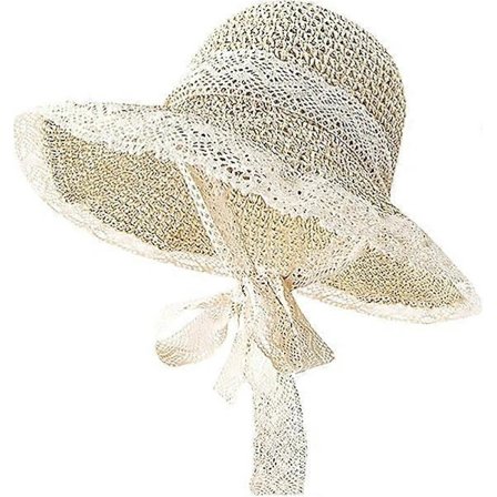 Dame Bredskygget Solhat i Halm, Sammenfoldelig til Rejser, Sommerstrandhat UPF50+