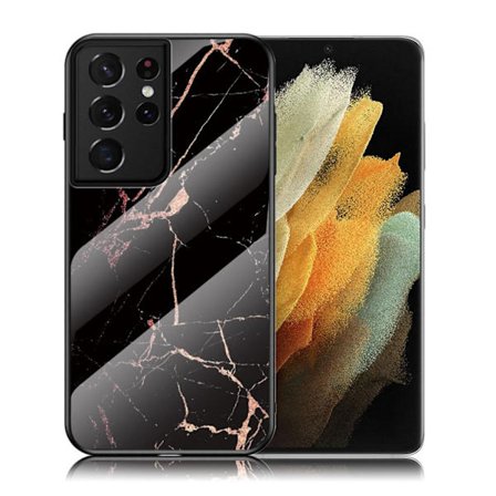Fantasy Marmor Samsung Galaxy S21 Ultra 5G skal - Svart