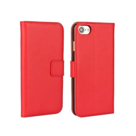 Stilrent Exklusivt RETRO Plånboksfodral i läder iPhone 7 PLUS Röd