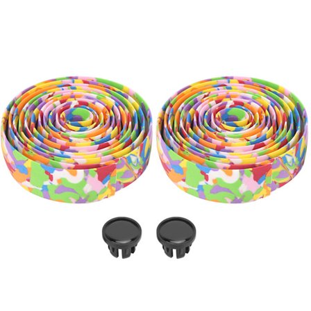 ZTTO Mountainbike Mjuka Styrtejpar Cykel Halksäker Handtagsgreppomslag med Styrproppar (Färgglada)