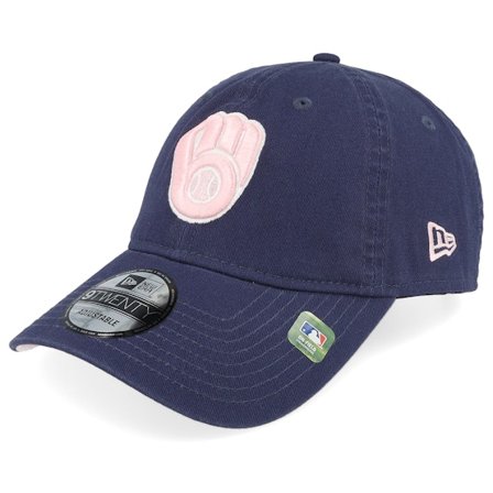 New Era - Azul unconstructed Gorra - Milwaukee Brewers MLB24 Mothers Day 9TWENTY Navy Dad Cap @ Hatstore