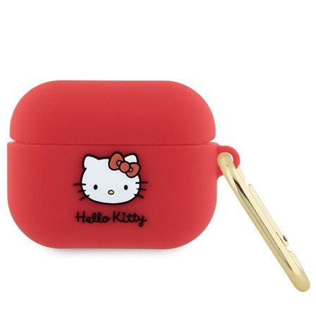 Hello Kitty Silikoni 3D Kitty Head kotelo AirPods Pro - fuksiaa