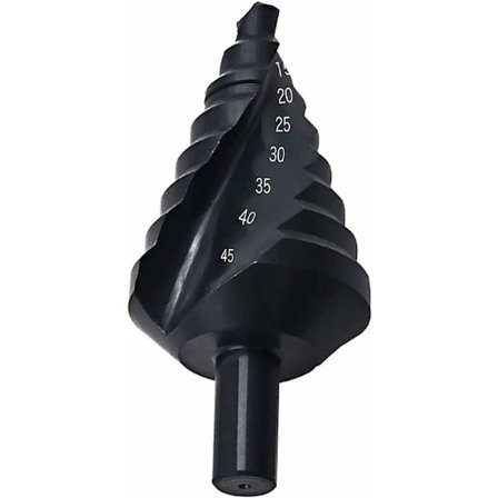HSS Stegslipade Borr 10-45mm Spiralflöjt, Triangelhandtag Nitril