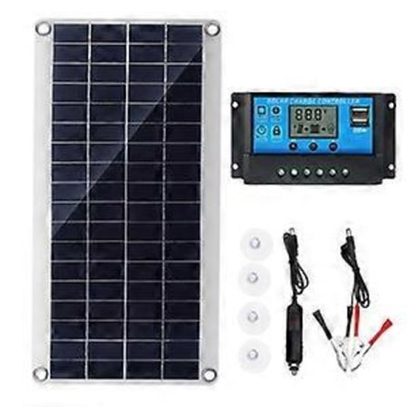 300w 12v solpanel, solpanelsæt, batteriopladersæt med 20-100A solcelleopladningsregulator til RV Yacht udendørs have
