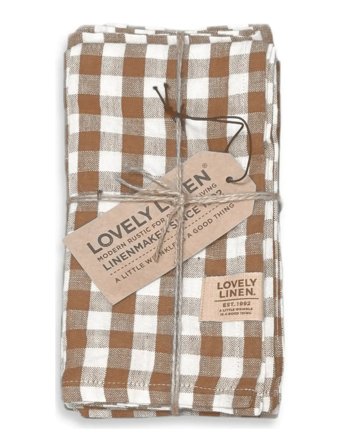 Lovely Linen Misty Napkins (4-Pack) - Brown - 45X45