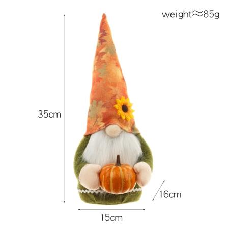 Ny Thanksgiving Harvest Festival Græskar Dukke Ansigtsløs Dukke Efterår Rudolph Dværg Ahornblad Ornament