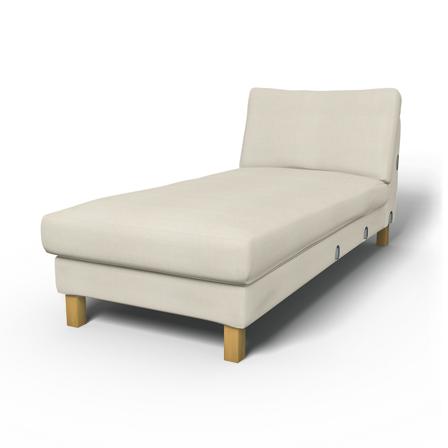 IKEA - Överdrag till Karlstad schäslong påbyggnadsdel, Unbleached, Linne - Bemz