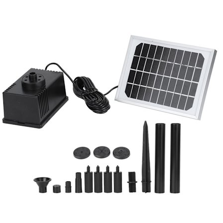 Solcellsdriven Fontänpump 9V 1.8W Borstlös Vattencirkulationspump för Damm, Stenparti och Fontän