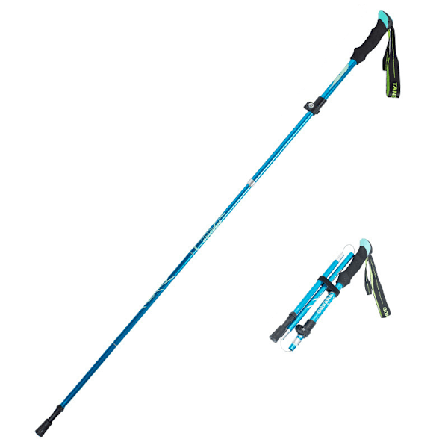 Sammenklappelige vandrestave Teleskopstave Naturvandring Vandretur Stødsikker (110-130 cm, himmelblå)