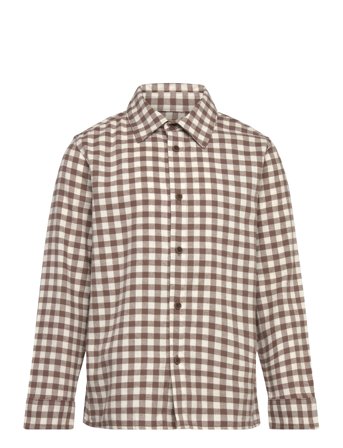 Mango Checked Print Shirt - Brown - 10