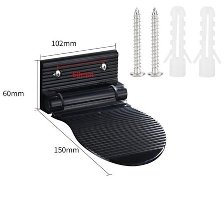 Veggmontert fotstøtte (svart), romaluminium sklisikker pedal dusj fotstøtte for ganginngang